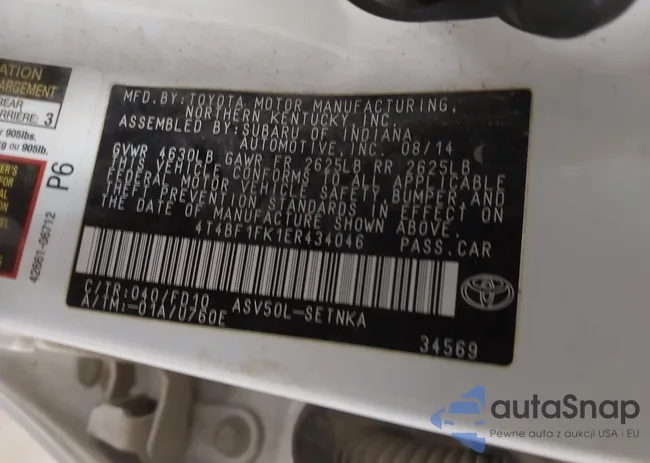 4T4BF1FK1ER434046: 44240427