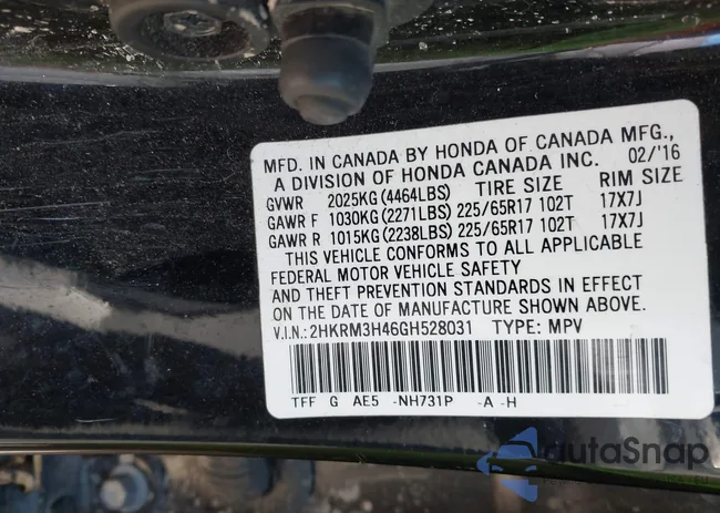 2HKRM3H46GH528031: 44240461