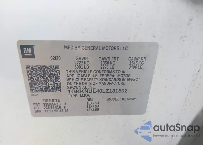 1GKKNUL40LZ181802: 44240813