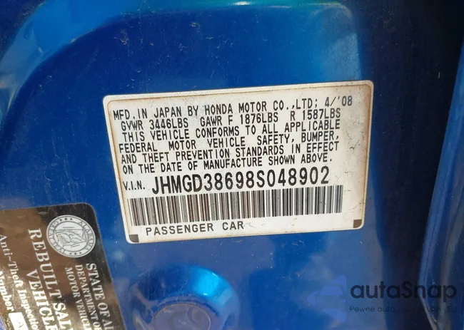 JHMGD38698S048902: 44239968