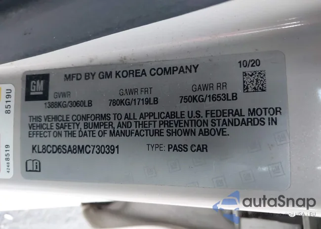 KL8CD6SA8MC730391: 44240111