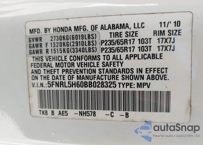 5FNRL5H60BB028325: 44241316