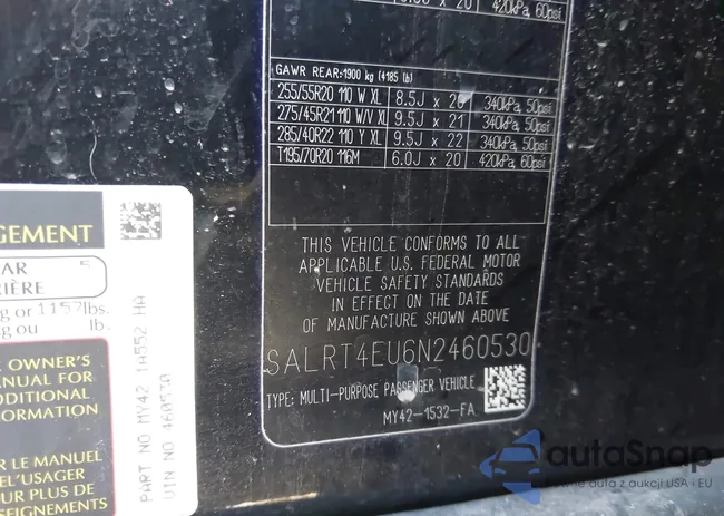 SALRT4EU6N2460530: 44241356