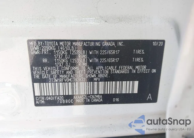 2T3W1RFV6MC092832: 44241403