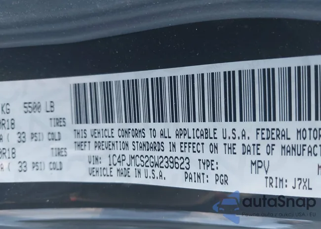 1C4PJMCS2GW239623: 44241476