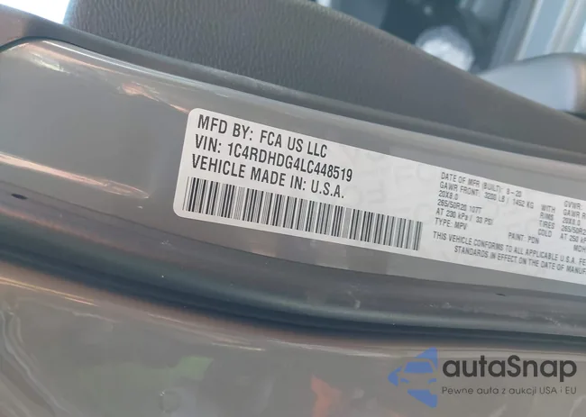 1C4RDHDG4LC448519: 44241489