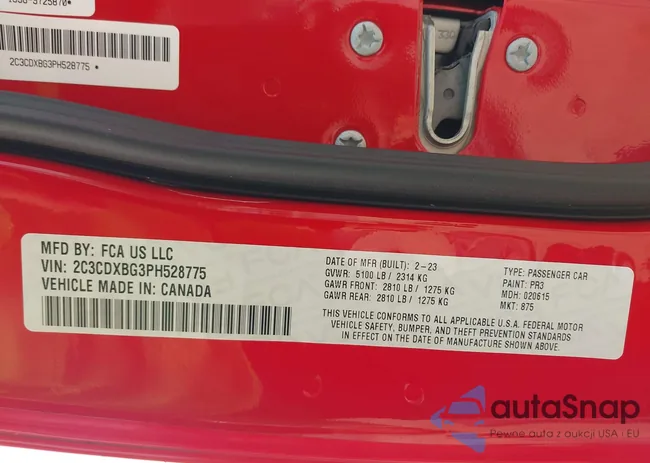 2C3CDXBG3PH528775: 44240998