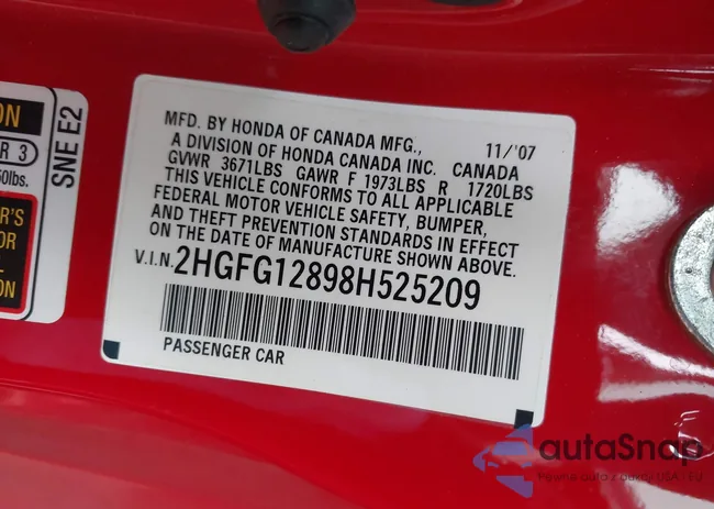 2HGFG12898H525209: 44241062