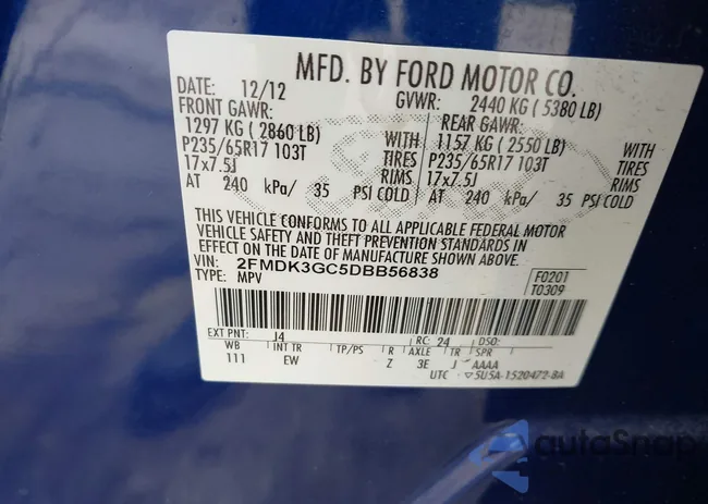 2FMDK3GC5DBB56838: 44242380