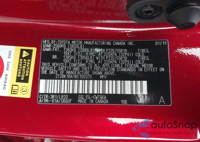 2T2BK1BA1BC100370: 44242437