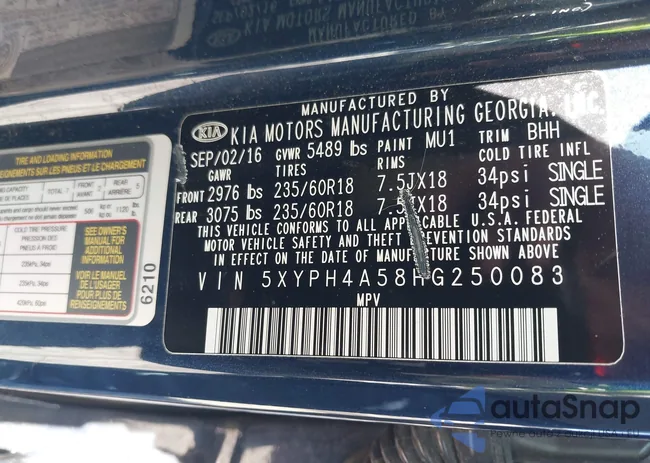 5XYPH4A58HG250083: 44242465