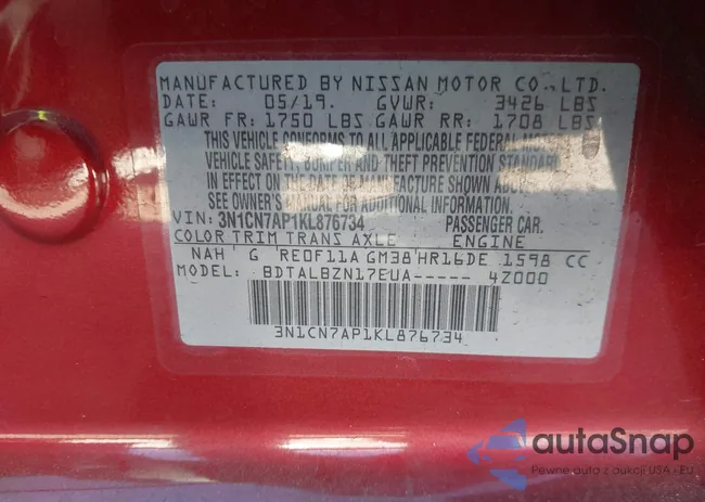 3N1CN7AP1KL876734: 44242533