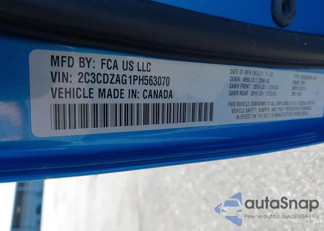 2C3CDZAG1PH563070: 44242635