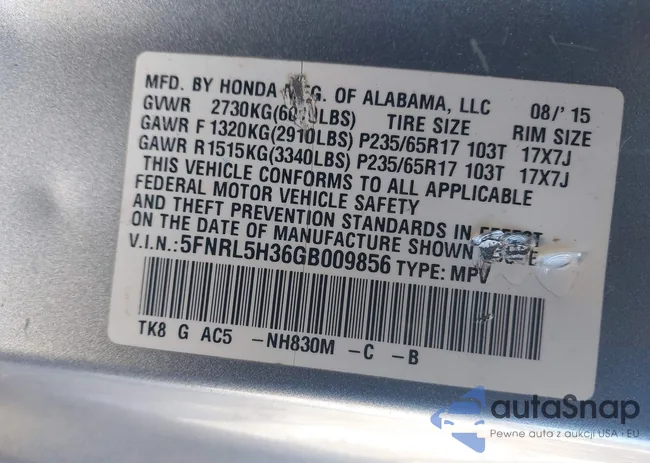 5FNRL5H36GB009856: 44242665