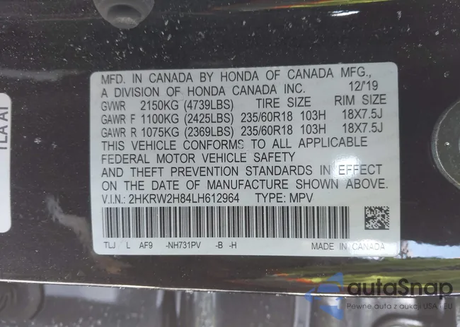 2HKRW2H84LH612964: 44242832