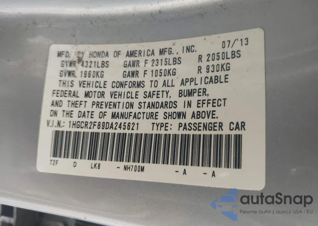 1HGCR2F89DA245621: 44242082