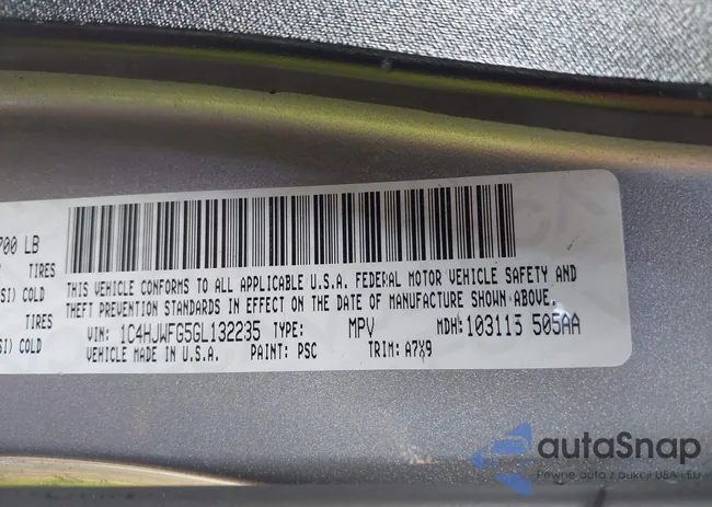 1C4HJWFG5GL132235: 44242189