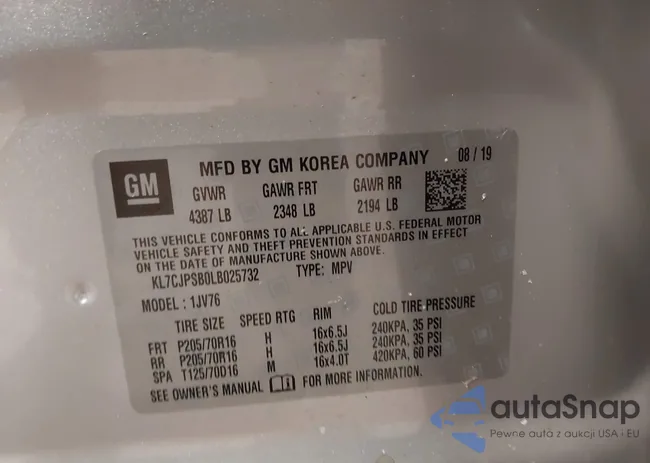 KL7CJPSB0LB025732: 44243250