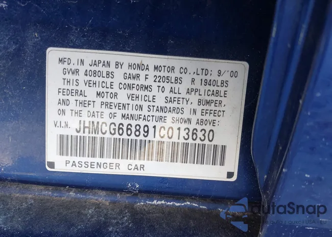 JHMCG66891C013630: 44243273