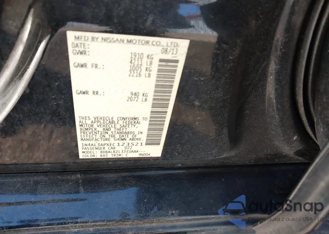 1N4AL3APXEC123521: 44243437