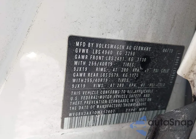 WVGBV3AX1DW617607: 44243573