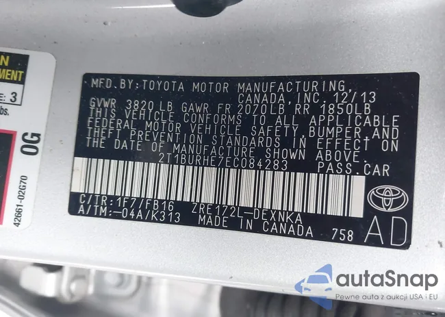 2T1BURHE7EC084283: 44243590