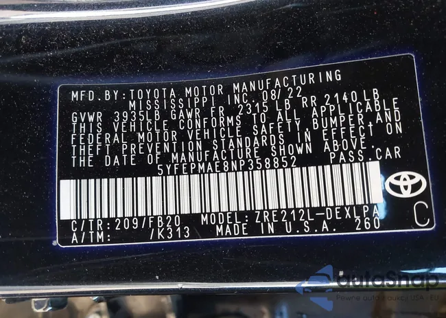 5YFEPMAE8NP358852: 44243717