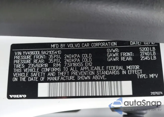 YV4960DL9A2105410: 44243767