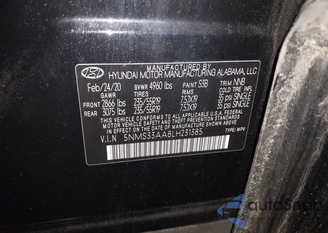 5NMS33AA8LH231385: 44242893