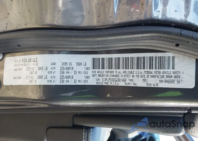 1C4PJMDS6GW301460: 44242898