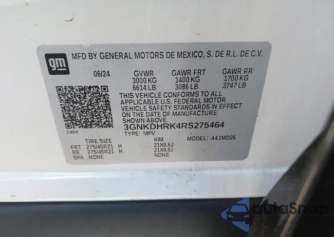 3GNKDHRK4RS275464: 44243024