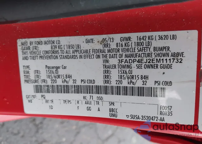 3FADP4EJ2EM111732: 44243030