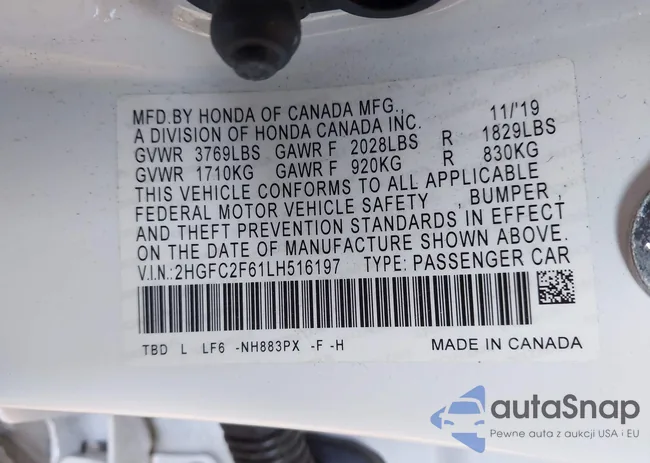 2HGFC2F61LH516197: 44243092