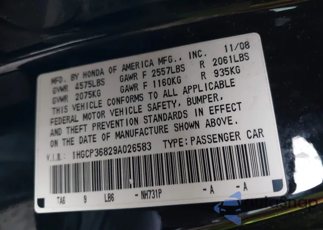 1HGCP36829A026583: 44244357