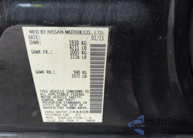 1N4AL3AP3FC244408: 44244396