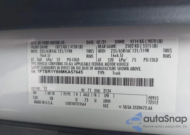 1FTBR1Y89MKA57645: 44244398