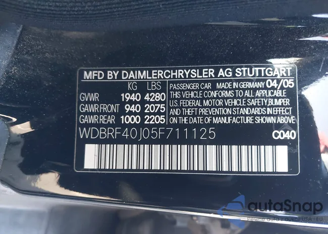 WDBRF40J05F711125: 44244432