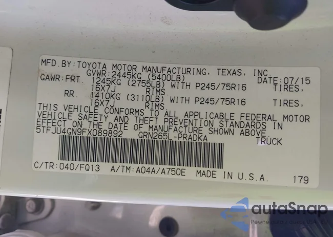 5TFJU4GN9FX089892: 44244447