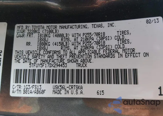 5TFUY5F17DX294453: 44244515