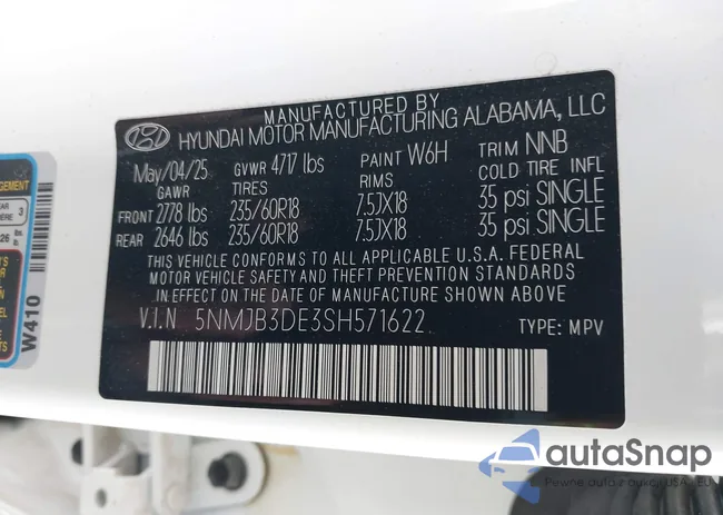 5NMJB3DE3SH571622: 44244533