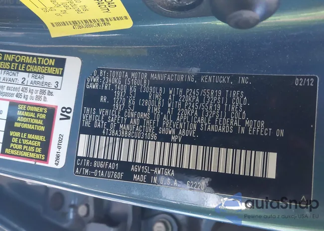 4T3BA3BB8CU031096: 44244557