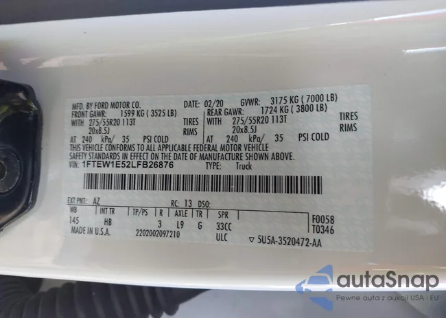 1FTEW1E52LFB26876: 44244596