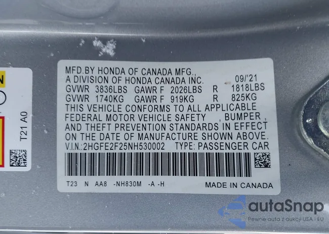 2HGFE2F25NH530002: 44244645