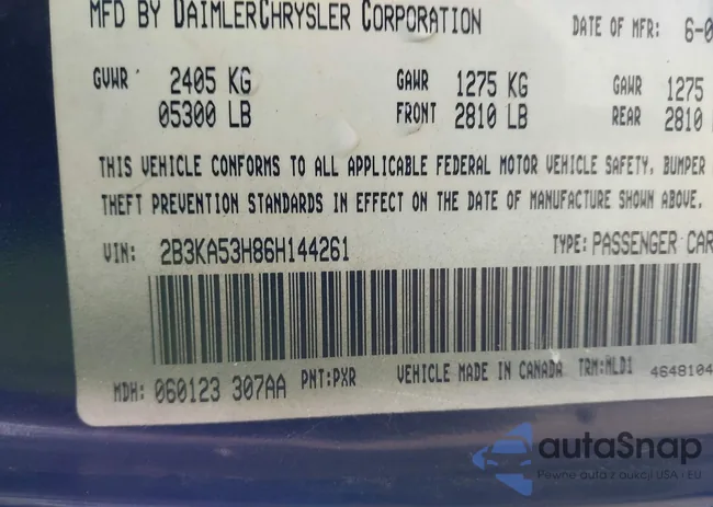 2B3CA2CV4AH280159: 44244666