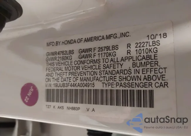 19UUB3F44KA004915: 44244673