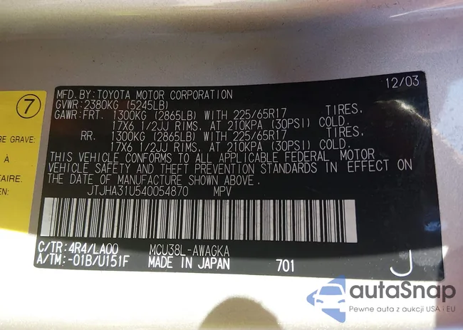 JTJHA31U540054870: 44244794