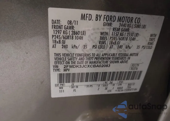 2FMDK3JCXCBA02083: 44244820