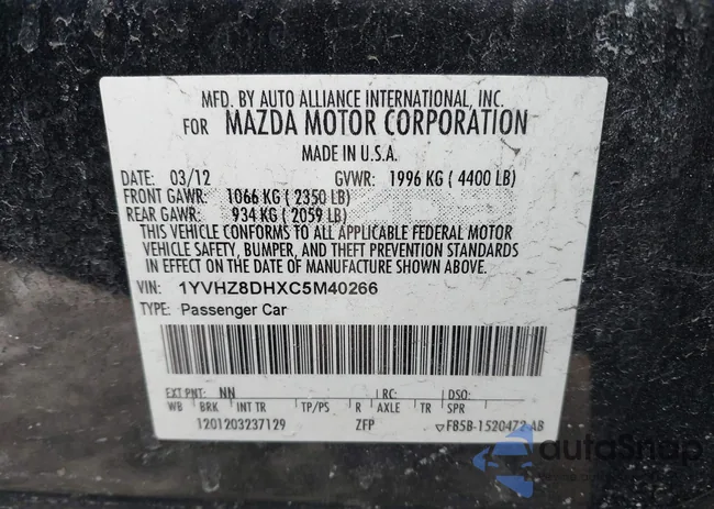 1YVHZ8DHXC5M40266: 44243867