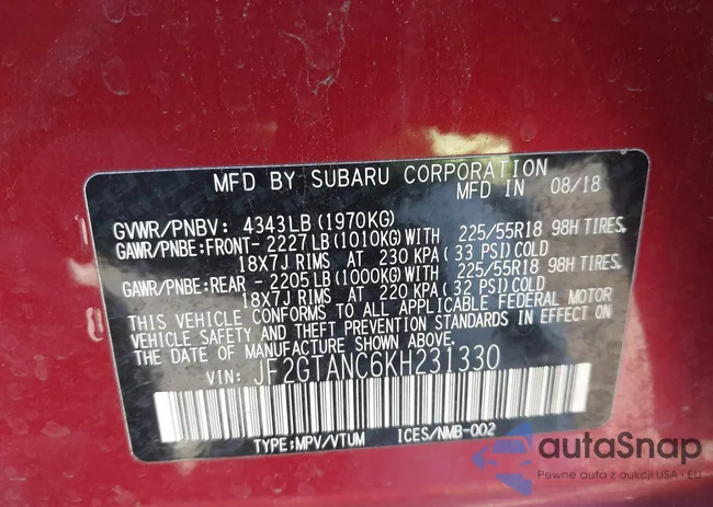 JF2GTANC6KH231330: 44243952