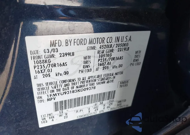 1FMYU93183KD09378: 44244030